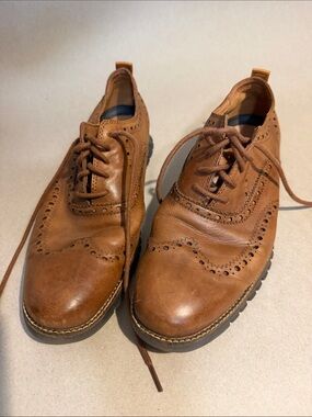 Cole Haan Tan Leather Wingtip Derbys